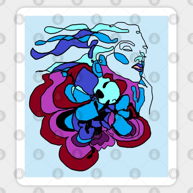 the goddess of flowers Sticker by zzzozzo